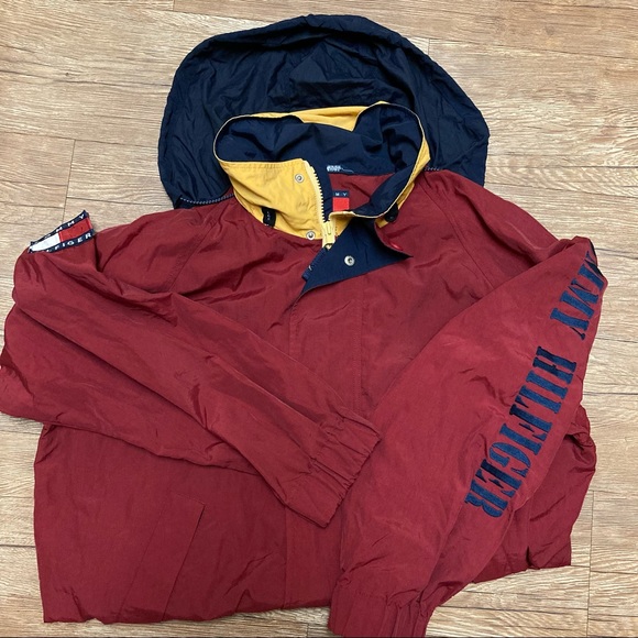 Vintage Tommy Hilfiger Rain Jacket Retractable Hood - Picture 4 of 4
